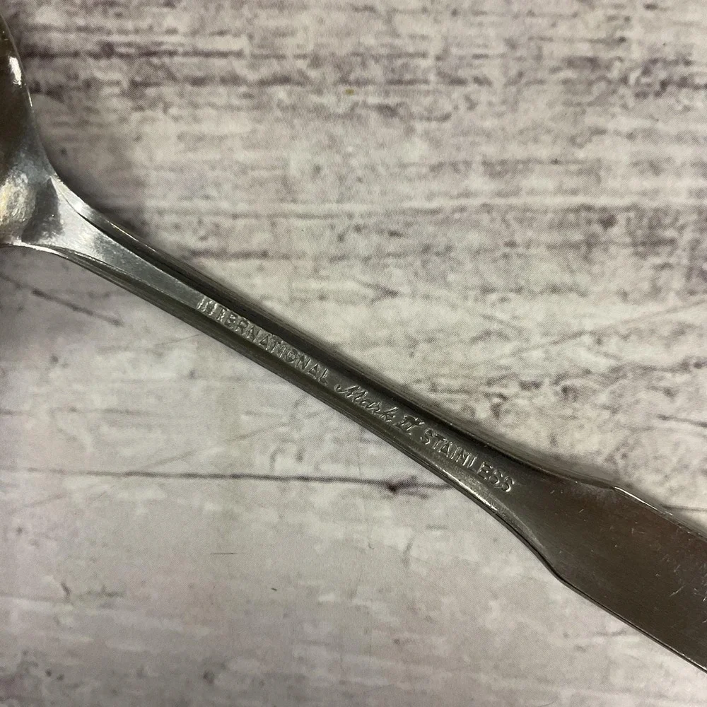 International Silver Mark II Stainless Flatware Colonial Scroll 7 Teaspoons #3